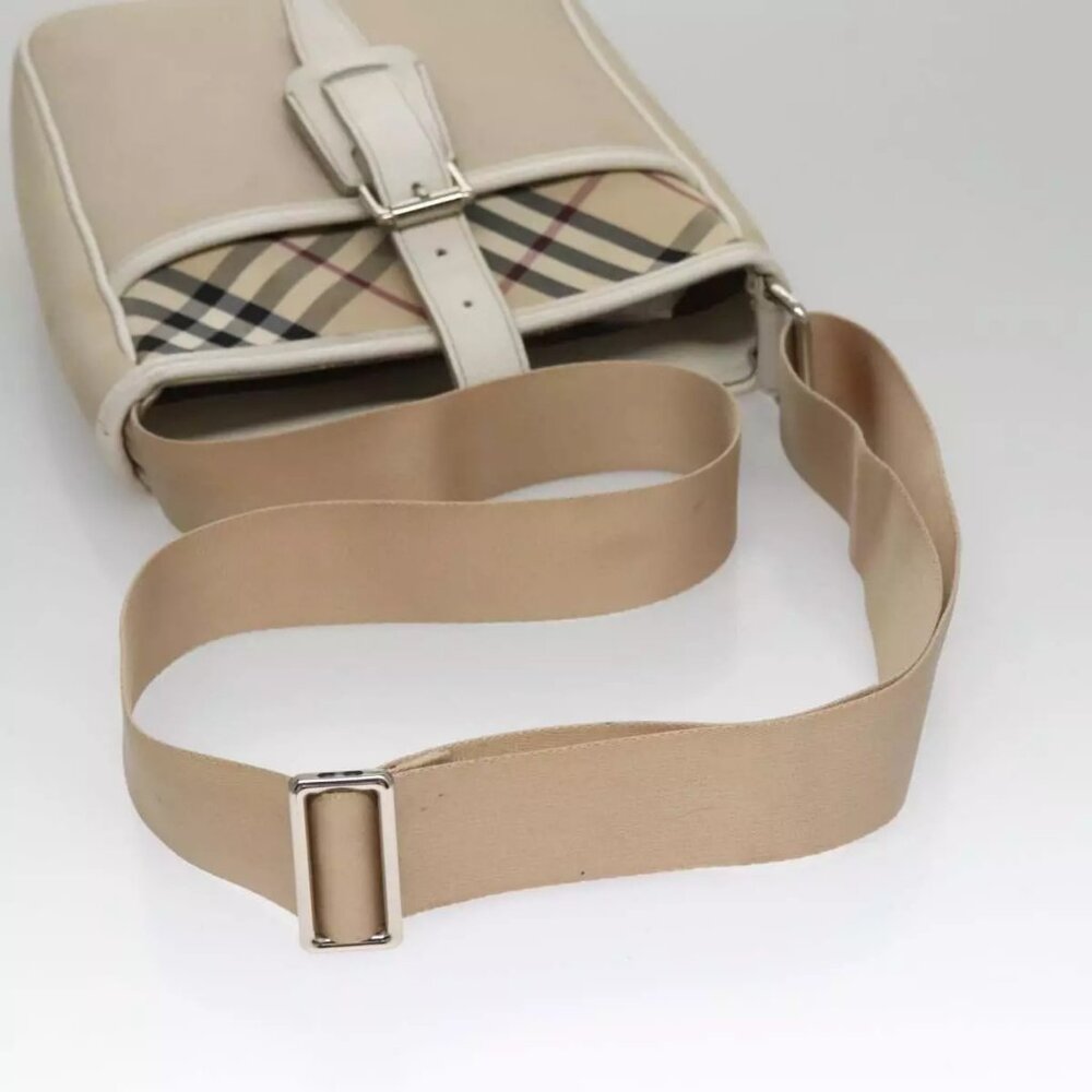 BURBERRY Nova Check Shoulder Bag Canvas Beige Auth - Picture 7 of 16